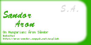 sandor aron business card
