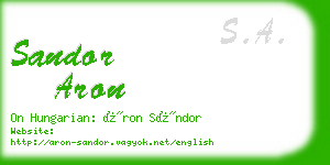 sandor aron business card